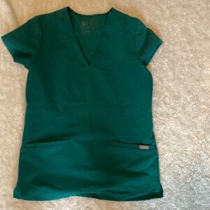 Figs hunter green casma scrub top